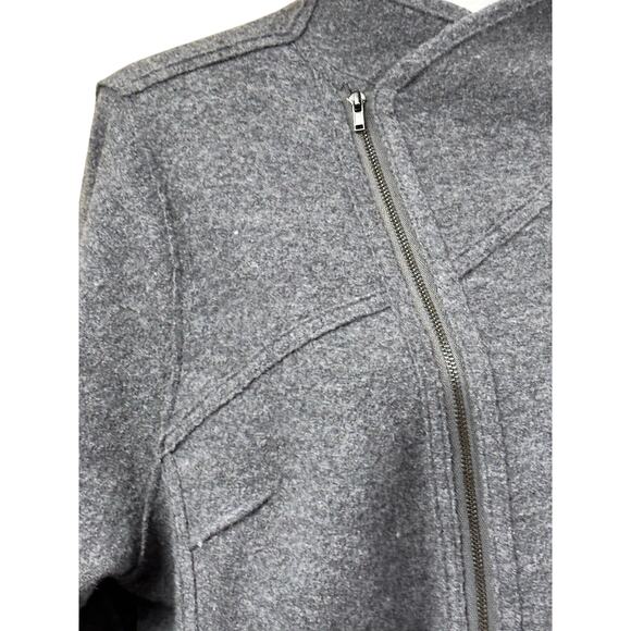 Eileen Fisher gray zip cardy/jacket, minimalist, lagenlook, asymmetrical, artsy - Picture 4 of 8